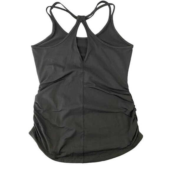 CALIA by Carrie Underwood Black Strappy Keyhole Back Ruched Tank Top Women's XS - Picture 5 of 7